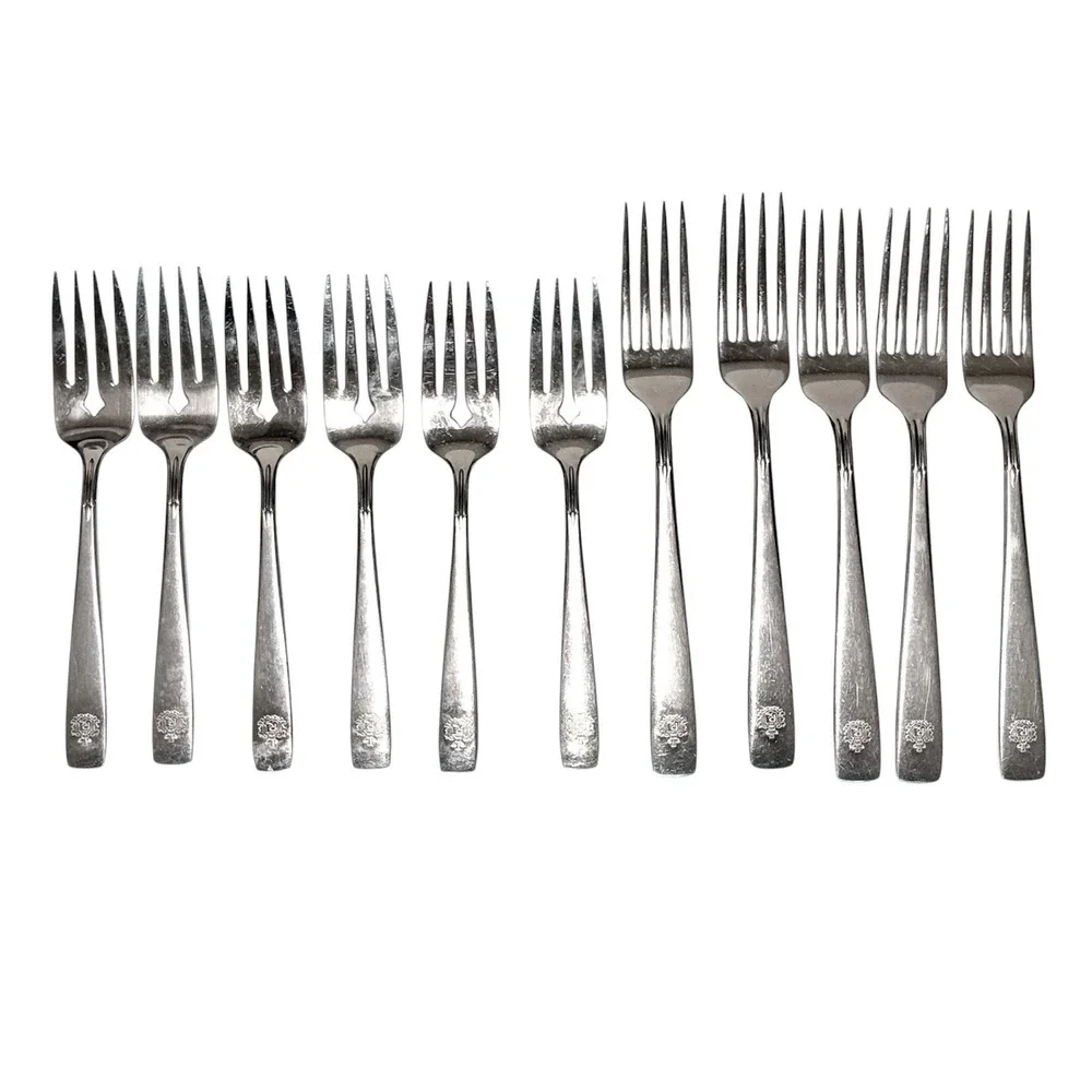 Vintage Oneidacraft Deluxe Stainless Flatware Set RX Pharmacy Medical Logo 41 Pc
